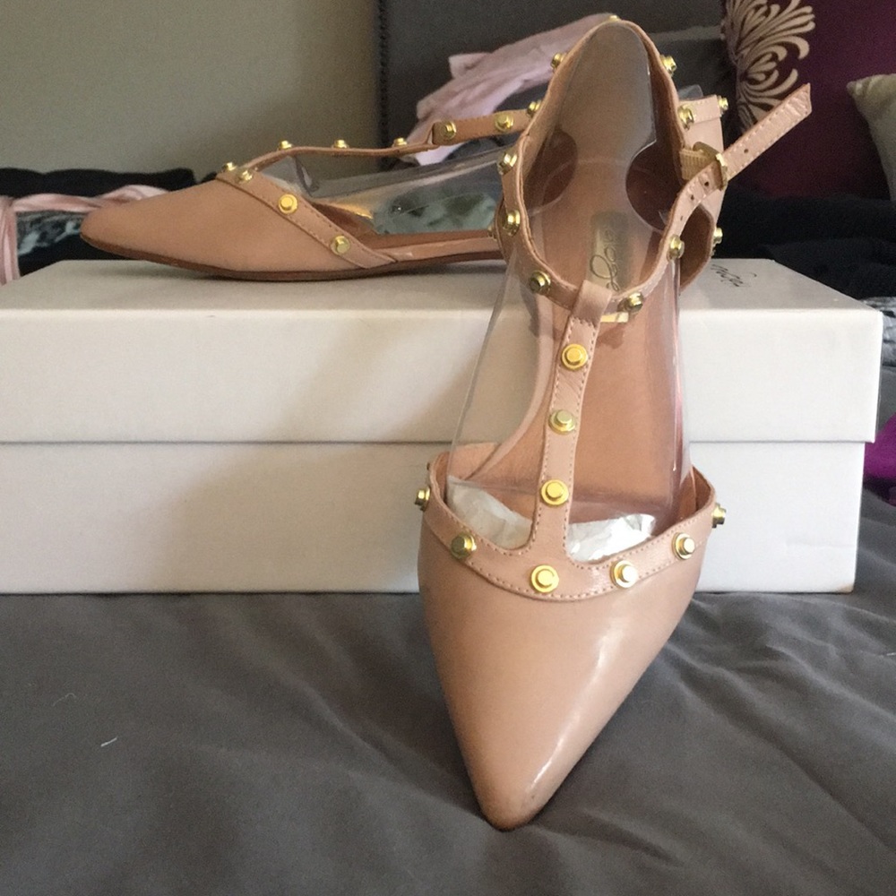 Halogen Haolson-Lea pale pink leather flats